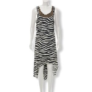 Michael Kors Zebra Animal Print Beaded Dress